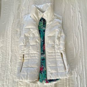 Lilly Pulitzer White Puffer Vest
